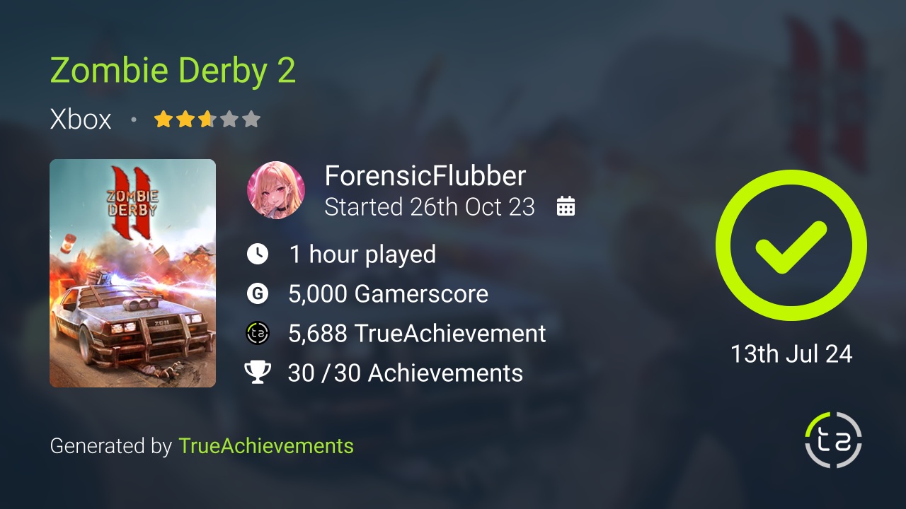 Zombie Derby 2 achievement summary